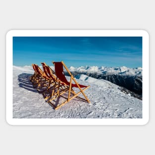 Deckchairs in the Snow Sticker